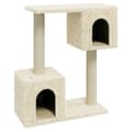 Miniatyrbilde 1 av 8: vidaXL Kattetre med klorestolper i sisal kremhvit 60 cm