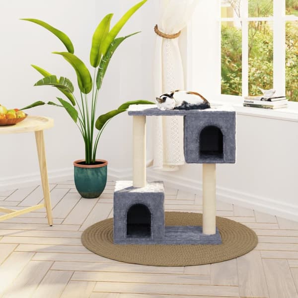 vidaXL Kattetre med klorestolper i sisal lysegrå 60 cm