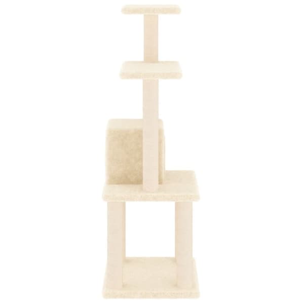 vidaXL Kattetre med klorestolper i sisal kremhvit 105 cm