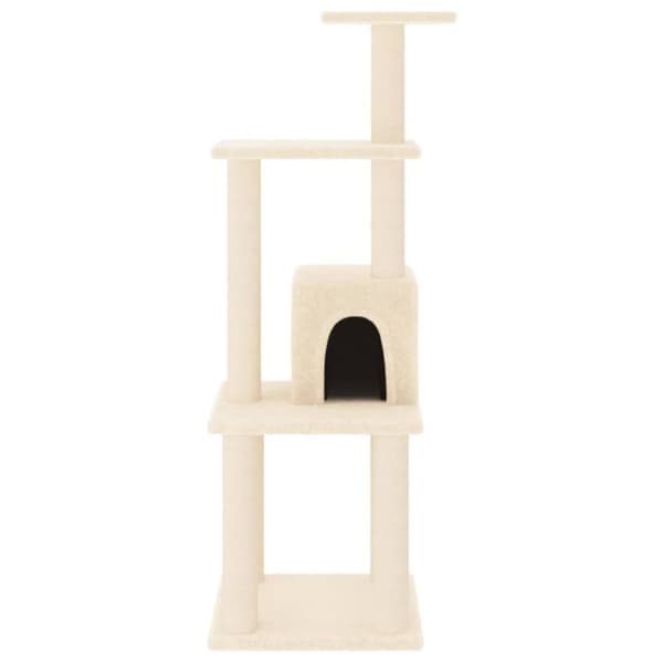 vidaXL Kattetre med klorestolper i sisal kremhvit 105 cm