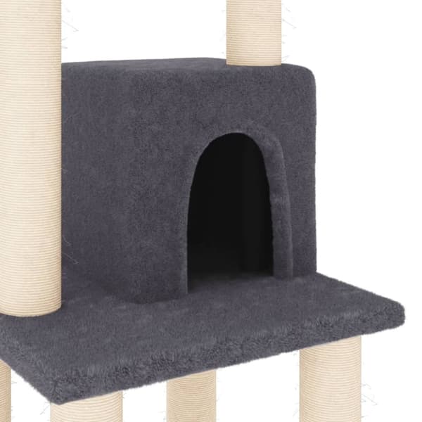 vidaXL Kloretre med klorestolper i sisal mørkegrå 105 cm