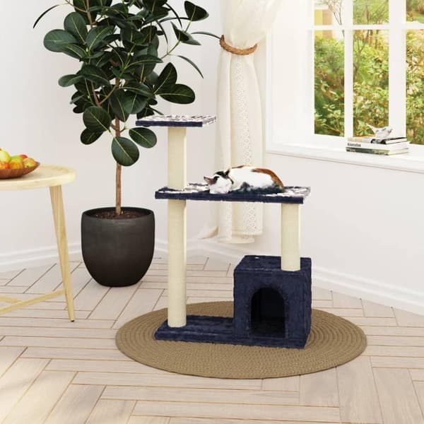 vidaXL Klösträd med klöspelare i sisal mörkgrå 70 cm