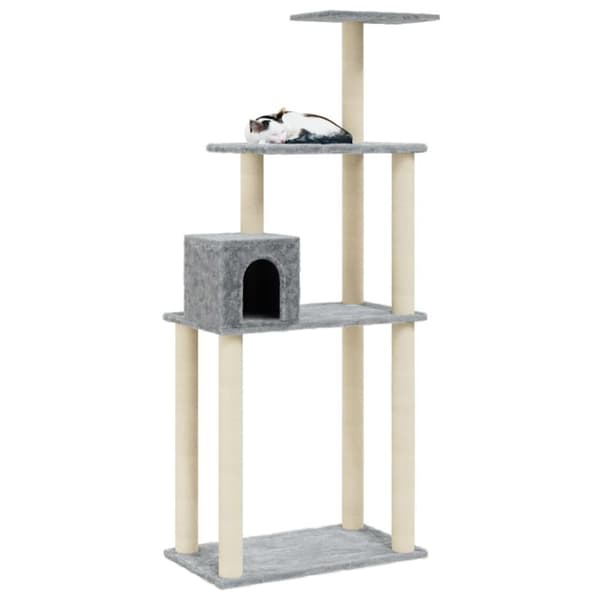 vidaXL Kloretre med klorestolper i sisal lysegrå 147 cm