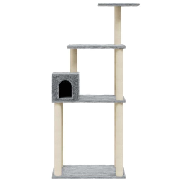 vidaXL Kloretre med klorestolper i sisal lysegrå 147 cm
