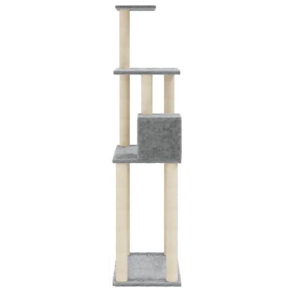 vidaXL Kloretre med klorestolper i sisal lysegrå 147 cm