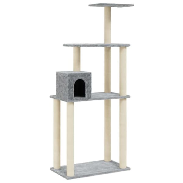 vidaXL Kloretre med klorestolper i sisal lysegrå 147 cm