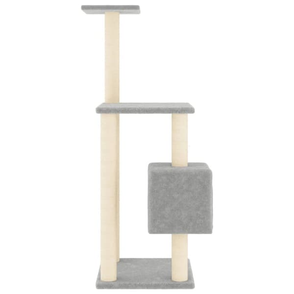 vidaXL Kattetre med klorestolper i sisal lysegrå 104 cm