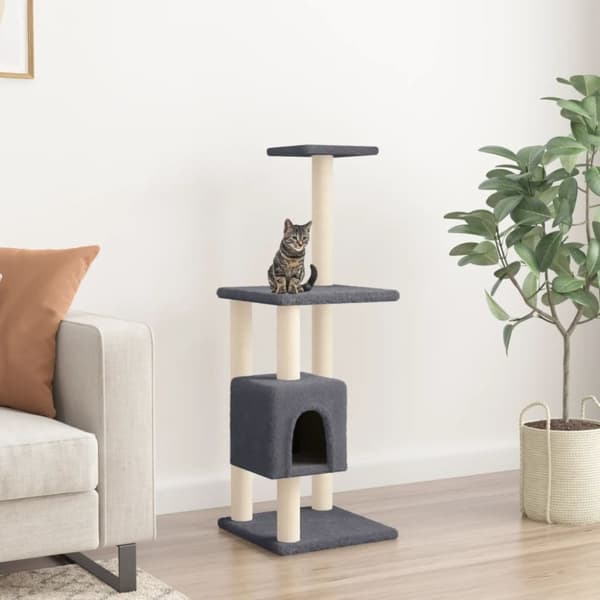 vidaXL kradsetræ med sisalstolper 104 cm mørkegrå