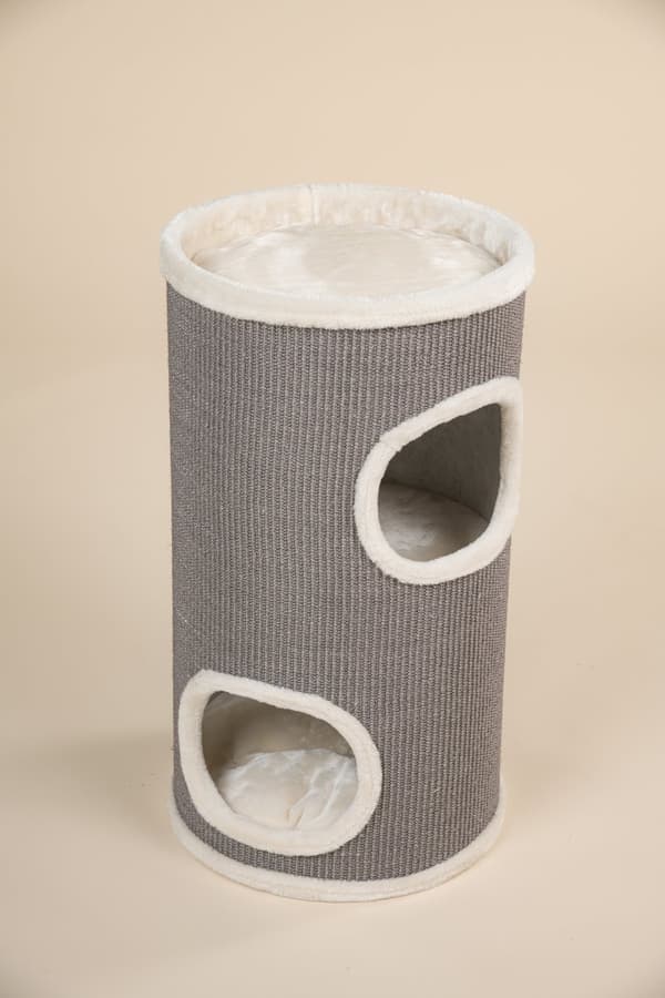 Coony Lounge 80 Beige – 80cm korkea, Ø 44cm, 15kg – Koko 80x44x44cm – Kissojen Raapimistynnyri Isoille Kissoille – Laadukas RHRQuality®-tuote