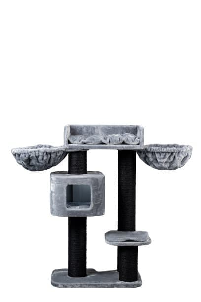 Devon Rex Ljusgrå Plus - 120cm 30kg 15cm Ø stolpar - Storlek 120x70x50cm - Katträd för Stora Katter - Högkvalitativ produkt från RHRQuality®
