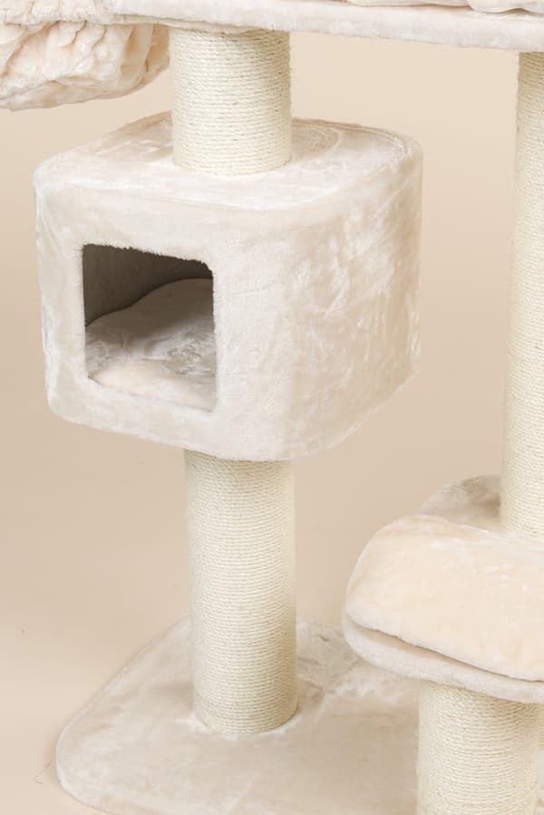 Devon Rex Beige – 120cm 30kg 15cm Ø pylväät – Koko 120x70x50cm – Kiipeily- Ja Raapimispuu Isoille Kissoille – Laadukas RHRQuality®-tuote