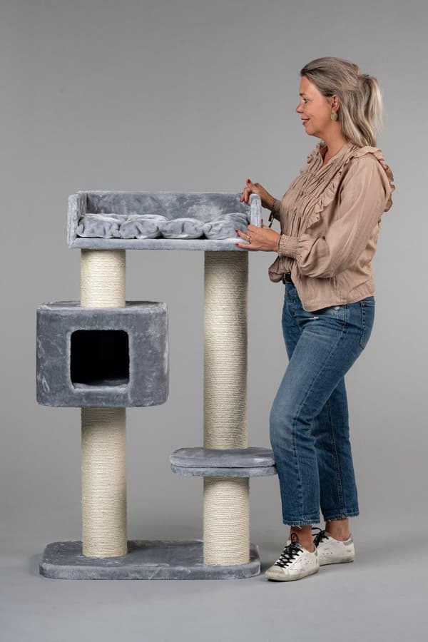 Devon Rex Beige – 120cm 30kg 15cm Ø pylväät – Koko 120x70x50cm – Kiipeily- Ja Raapimispuu Isoille Kissoille – Laadukas RHRQuality®-tuote