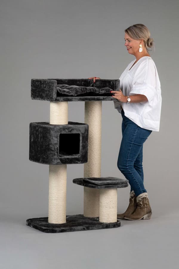 Devon Rex Beige – 120cm 30kg 15cm Ø stolpar – Storlek 120x70x50cm – Katträd för Stora Katter – Högkvalitativ produkt från RHRQuality®