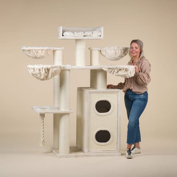 Cat Paradise  184cm 80kg 15cm Ø pæle – Total størrelse 184x160x70cm – Kradsetræ til Store Katte – Produkt i Høj Kvalitet fra RHRQuality
