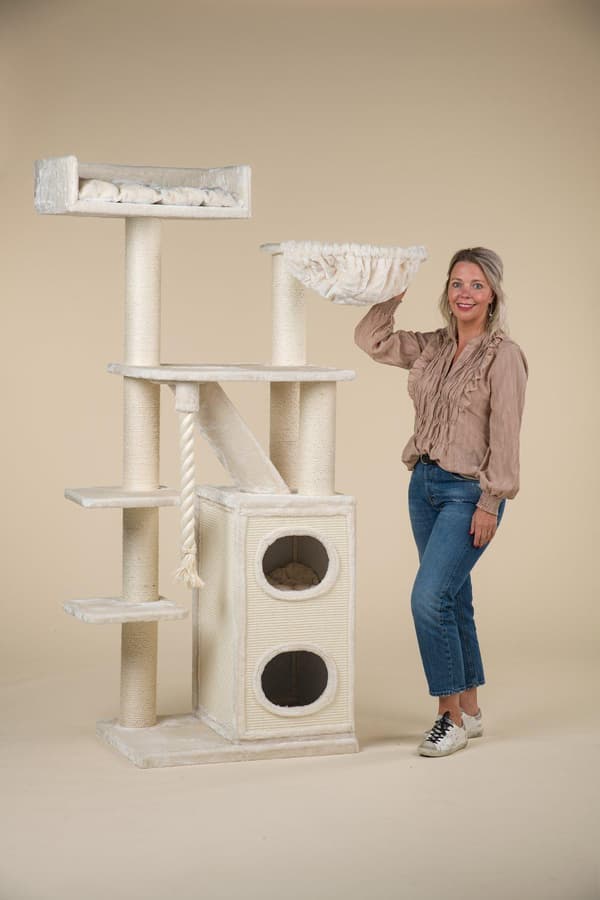 Cat Penthouse 195cm 60kg 12cm Ø pæle – Total størrelse 195x90x60cm – Kradsetræ til Store Katte – Produkt i Høj Kvalitet fra RHRQuality