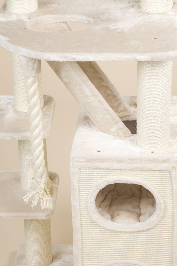 Cat Penthouse 195cm 60kg 12cm Ø pæle – Total størrelse 195x90x60cm – Kradsetræ til Store Katte – Produkt i Høj Kvalitet fra RHRQuality