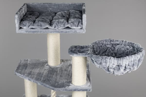 Cat Relax Beige Yhdeksän 12 cm paksuisen sisalpylvään, 50 cm korkean luonnonsisalista valmistetun raapimisputken, valtavan 60 cm