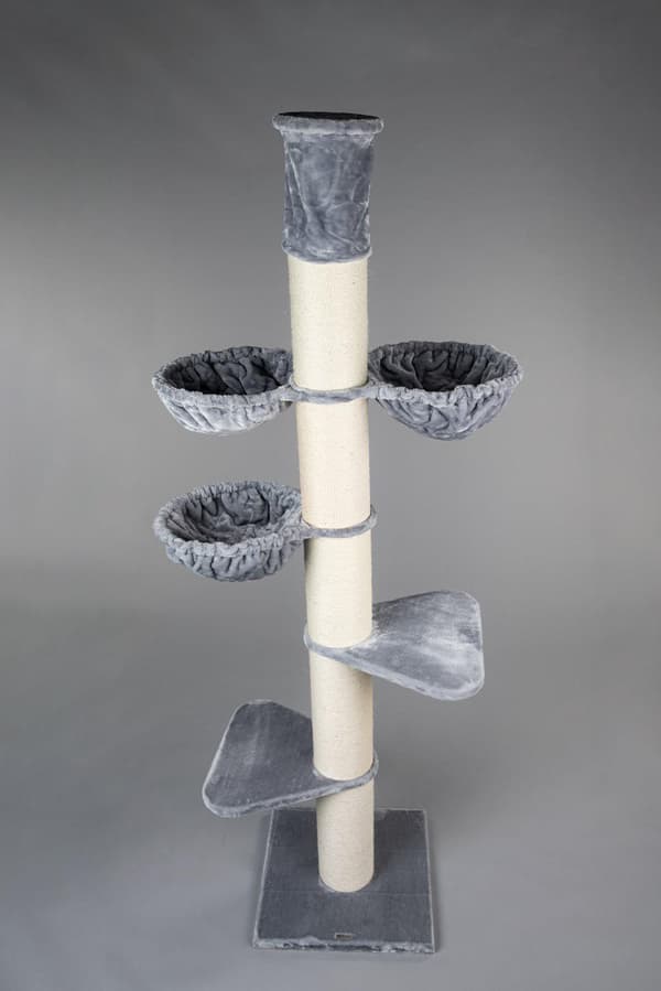 Maine Coon Tower 245-265cm 38kg 20cm Ø stolpar – Storlek 245-265x60x60cm – Förlänger sig till Taket – Katträd för Stora Katter – Högkvalitativ produkt