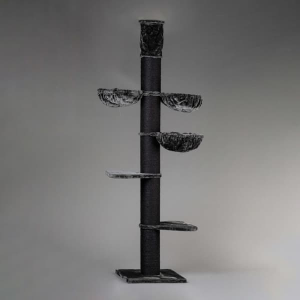 Maine Coon Tower 245-265cm 38kg 20cm Ø stolpar – Storlek 245-265x60x60cm – Förlänger sig till Taket – Katträd för Stora Katter – Högkvalitativ produkt