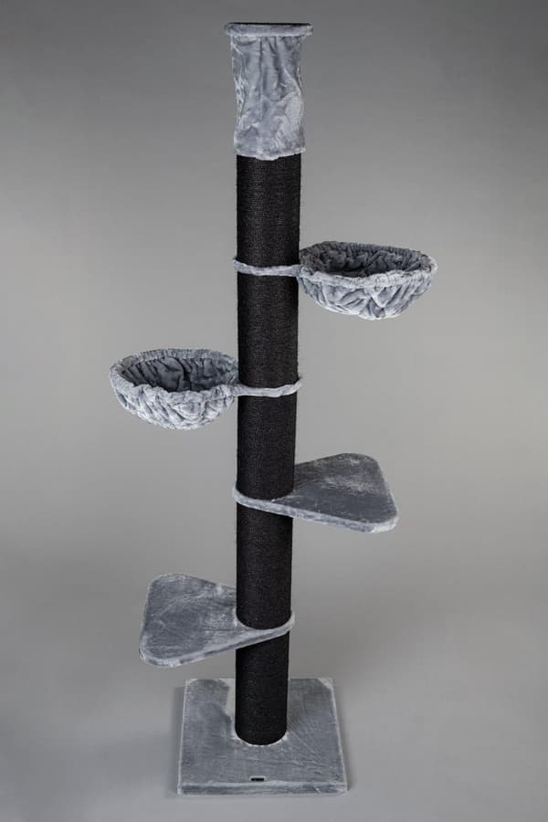 Maine Coon Tower 245-265cm 38kg 20cm Ø stolpar – Storlek 245-265x60x60cm – Förlänger sig till Taket – Katträd för Stora Katter – Högkvalitativ produkt