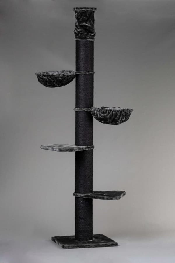 Maine Coon Tower 245-265cm 38kg 20cm Ø stolpar – Storlek 245-265x60x60cm – Förlänger sig till Taket – Katträd för Stora Katter – Högkvalitativ produkt