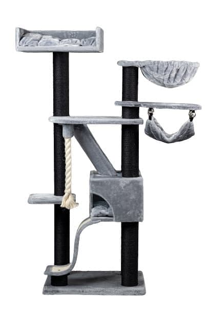 Kilimandjaro 192cm 45kg 12cm Ø pæle – Total størrelse 192x74x59cm – Kradsetræ til Store Katte – Produkt i Høj Kvalitet fra RHRQuality Grå