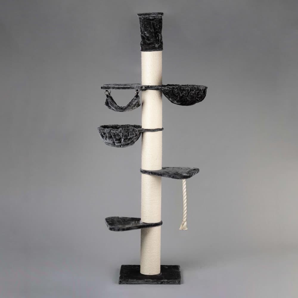 Maine Coon Tower Crown 245-265cm 38kg 20cm Ø stolpar - Storlek 245-265x60x60cm - Förlänger sig till Taket - Katträd för Stora Katter