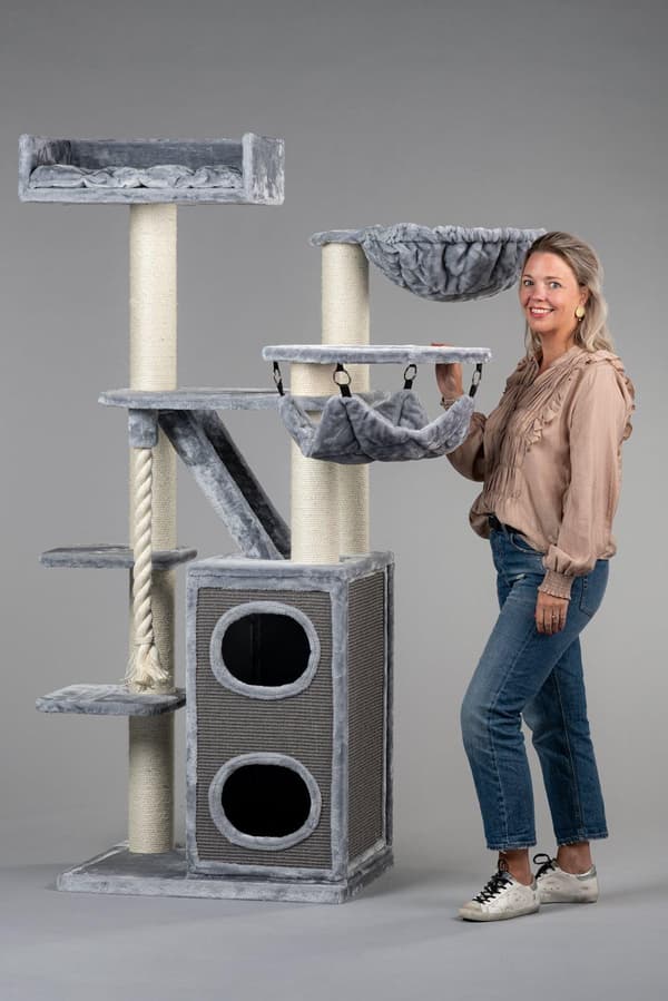 Cat Penthouse  195cm 60kg 12cm Ø stolpar – Storlek 195x90x60cm – Katträd för Stora Katter – Högkvalitativ produkt från RHRQuality