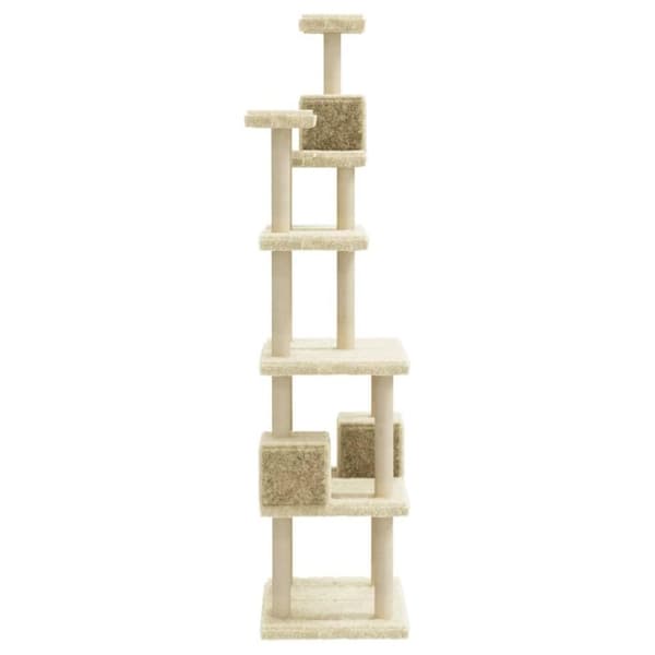 vidaXL Klösträd med klöspelare i sisal gräddvit 188 cm