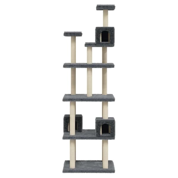 vidaXL Kattetre med klorestolper i sisal mørkegrå 188 cm