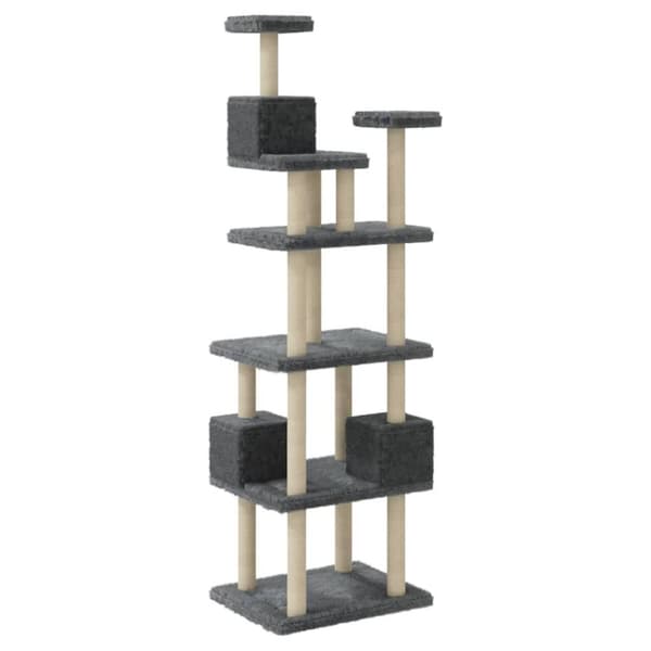 vidaXL Kattetre med klorestolper i sisal mørkegrå 188 cm
