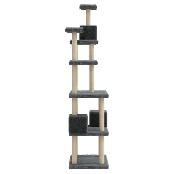 vidaXL Kattetre med klorestolper i sisal mørkegrå 188 cm