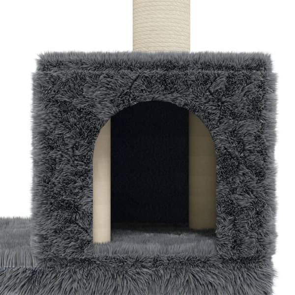 vidaXL Kattetre med klorestolper i sisal mørkegrå 188 cm