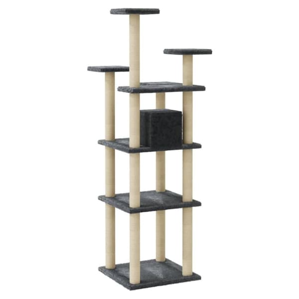 vidaXL Kloretre med klorestolper i sisal mørkegrå 171 cm