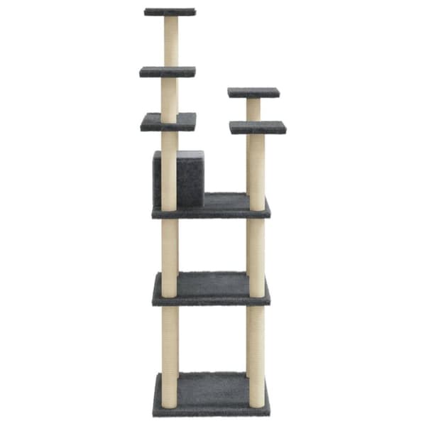 vidaXL Kloretre med klorestolper i sisal mørkegrå 171 cm