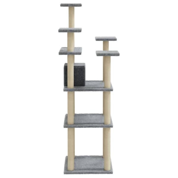 vidaXL Klösträd med klöspelare i sisal ljusgrå 171 cm
