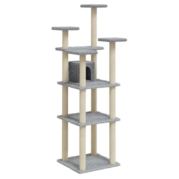 vidaXL Klösträd med klöspelare i sisal ljusgrå 171 cm