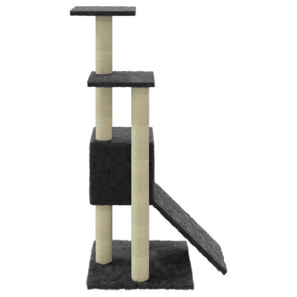 vidaXL Kattetre med klorestolper i sisal mørkegrå 92 cm