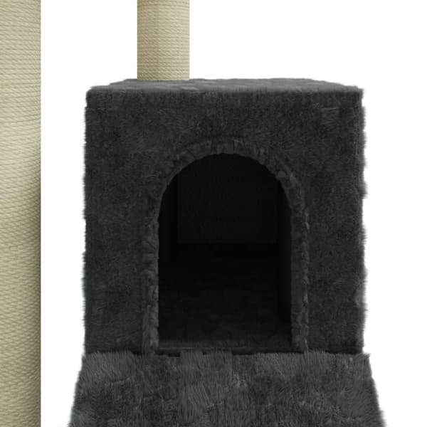 vidaXL Kattetre med klorestolper i sisal mørkegrå 92 cm