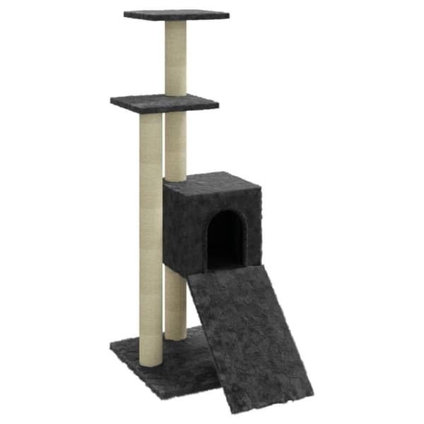 vidaXL Klösträd med klöspelare i sisal mörkgrå 92 cm