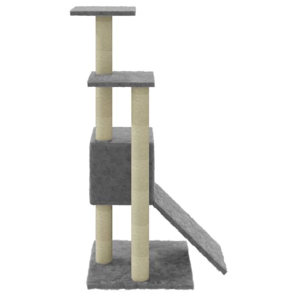 vidaXL Klösträd med klöspelare i sisal ljusgrå 92 cm