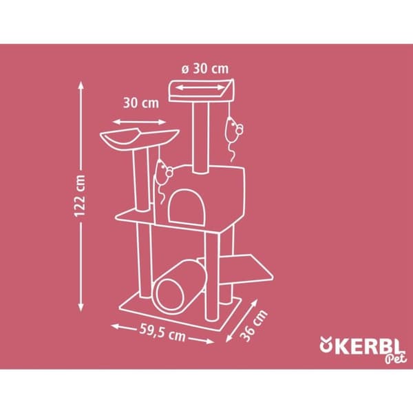 Kerbl Klösträd Safari Big 122 cm mörkbrun