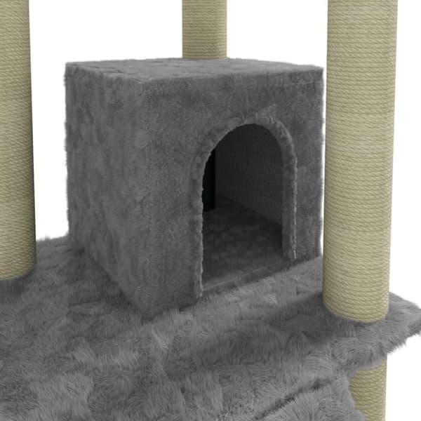 vidaXL Klösträd med klöspelare i sisal ljusgrå 155 cm