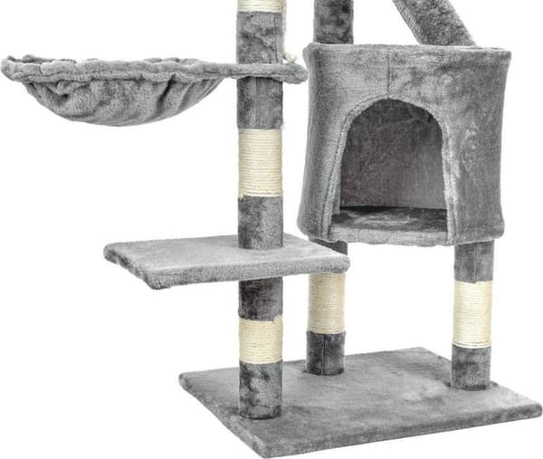 Skrapstolpe kattträd XXL 117 x 79 x 50 cm grå
