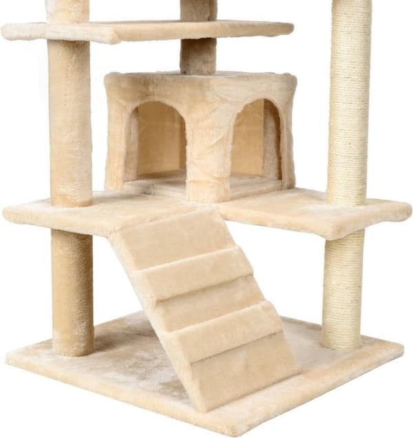 Skrapstolpe kattträd XXL 131 x 58 x 50 cm beige