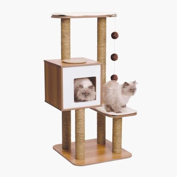 Vesper V Cat Tree - Hög valnötsbas - höjd: 120 cm
