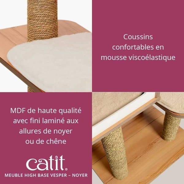 Vesper V Cat Tree - Hög valnötsbas - höjd: 120 cm