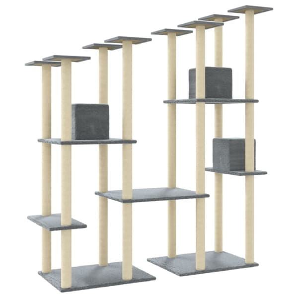 vidaXL Kattetre med klorestolper i sisal lysegrå 174 cm