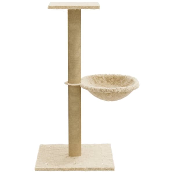 vidaXL Kattetre med klorestolper i sisal kremhvit 74 cm