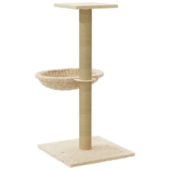 vidaXL Kattetre med klorestolper i sisal kremhvit 74 cm